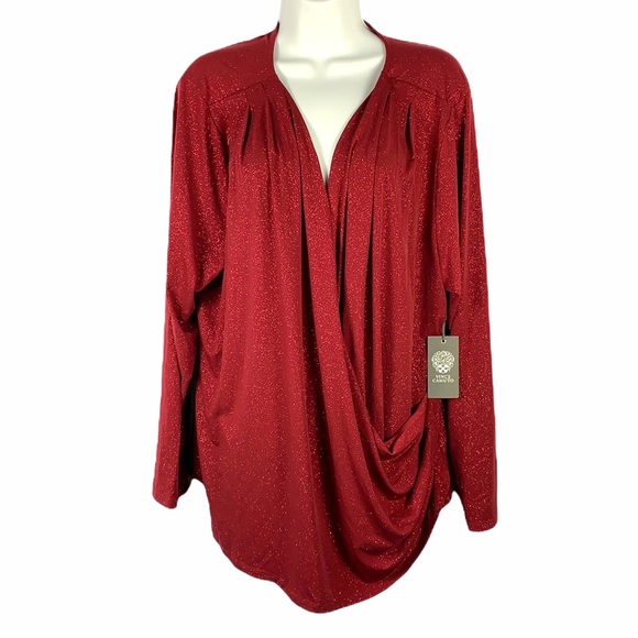 Vince Camuto Tops - 2/4 $18🎉NWT VINCE CAMUTO SHIMMERING RED BLOUSE